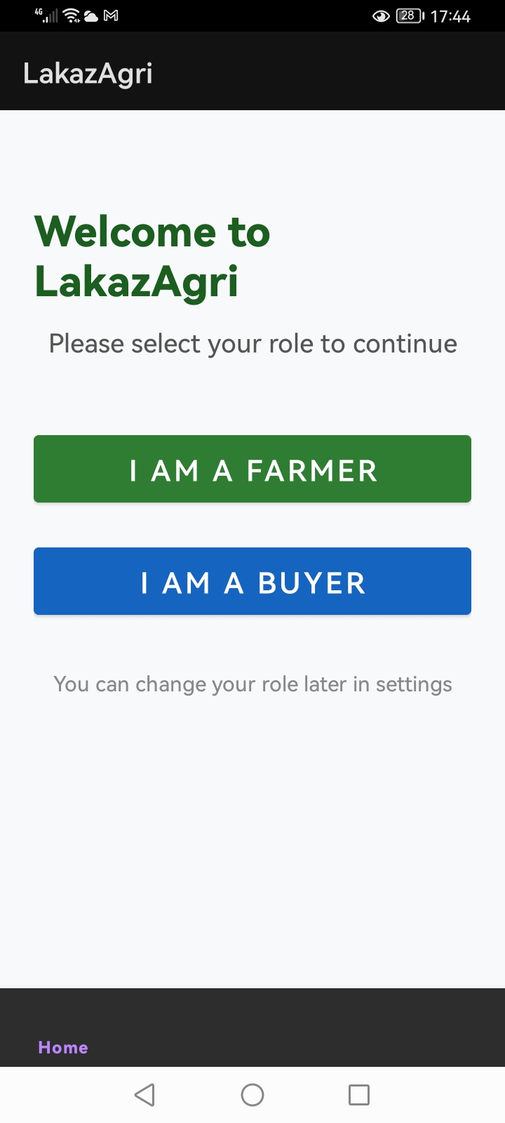 Welcome — choose Farmer or Buyer role